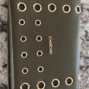 Bebe Olive Wallet with Gold Details